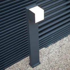 LUTEC LED-gatelampe Cuba, 1 lyskilde, antrasitt, 3 000 K| Gatebelysning, Pullert Belysning