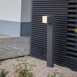 LUTEC LED-gatelampe Cuba, 1 lyskilde, antrasitt, 3 000 K| Gatebelysning, Pullert Belysning