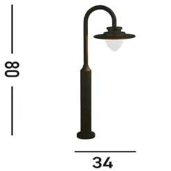 Searchlight LED-gatelampe Texas, IP54, grafittfarget, høyde 80 cm| Gatebelysning, Pullert Belysning