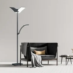 HELL LED-gulvlampe Andy, 3 lyskilder, antrasitt, CCT, dimmer| Gulvlamper