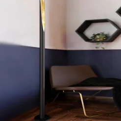 EGLO LED-gulvlampe Barbotto i svart, gull. Online