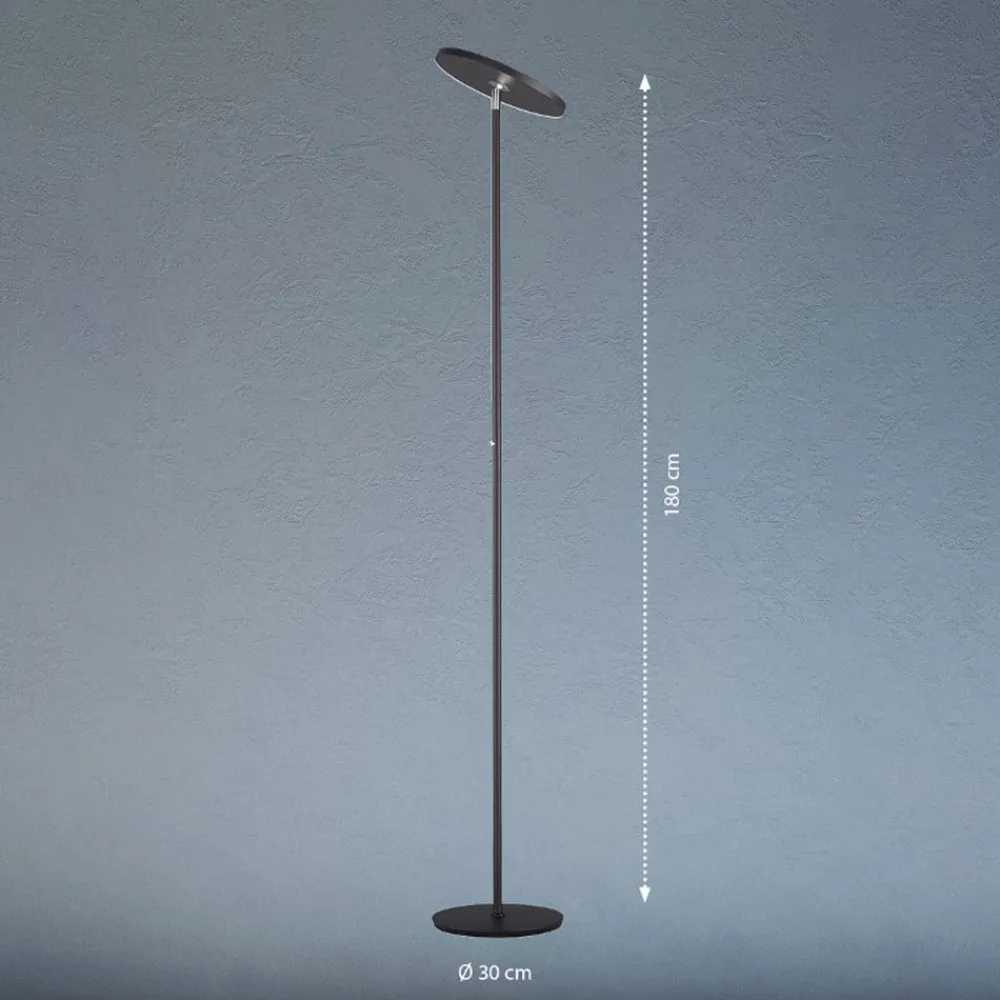 FISCHER & HONSEL LED-gulvlampe Bever, svart, metall, CCT, dimbar, 180 cm| Gulvlamper