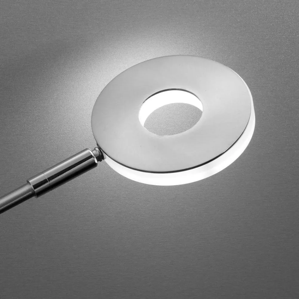 FISCHER & HONSEL LED-gulvlampe Dent, CCT, enkeltlys, nikkel| Gulvlamper