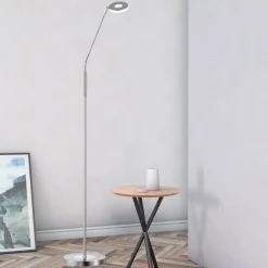 FISCHER & HONSEL LED-gulvlampe Dent, CCT, enkeltlys, nikkel| Gulvlamper