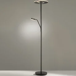 FISCHER & HONSEL LED-gulvlampe Dent, svart, 180 cm, CCT, 2 lyskilder New