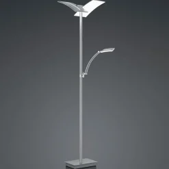 HELL LED-gulvlampe Dual med leselampe, nikkel Clearance