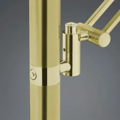 HELL LED-gulvlampe Findus, 2 lyskilder, messing Hot