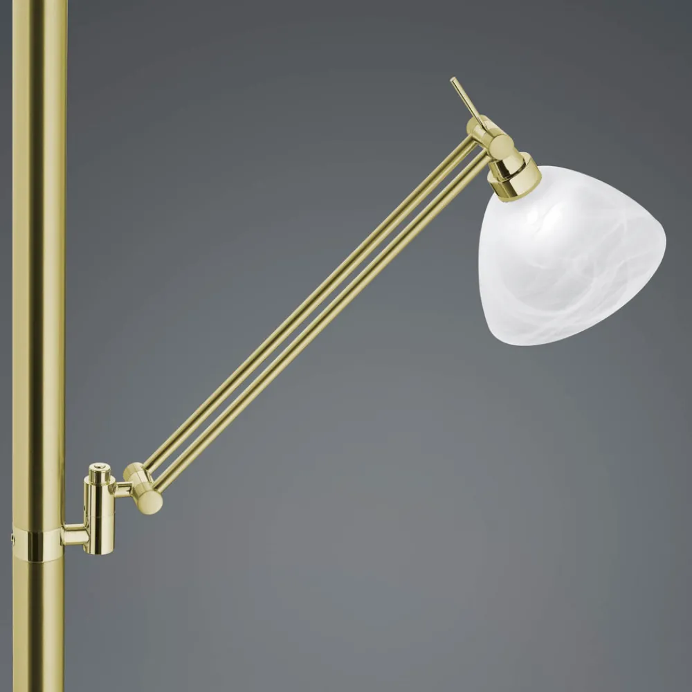 HELL LED-gulvlampe Findus, 2 lyskilder, messing Hot