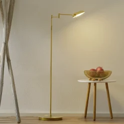 HELL LED-gulvlampe Graz, messing| Gulvlamper