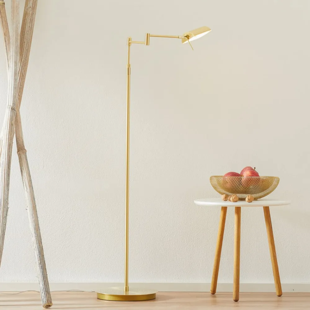 HELL LED-gulvlampe Graz, messing| Gulvlamper