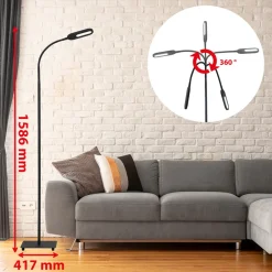 Briloner LED-gulvlampe Office Step, dimbar, svart Clearance