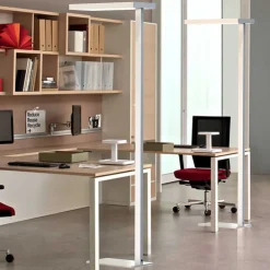 G & L Handels GmbH LED-gulvlampe Office up/down 4 000 K dimbar sølv New