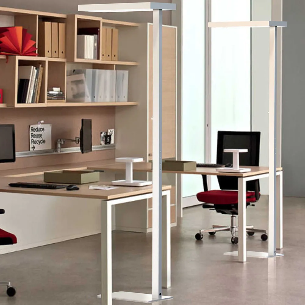 G & L Handels GmbH LED-gulvlampe Office up/down 4 000 K dimbar sølv New