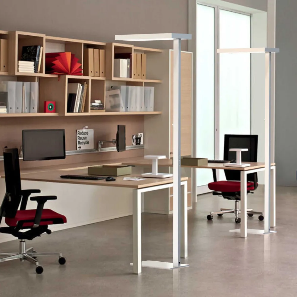 G & L Handels GmbH LED-gulvlampe Office up/down 4 000 K dimbar sølv New