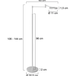 Steinhauer LED-gulvlampe Soleil, stålfarget, metall, dimmer| Gulvlamper