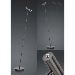 HELL LED-gulvlampe Tom, dimbar, bronse| Kontorbelysning