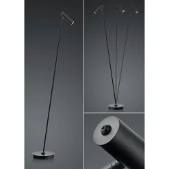 HELL LED-gulvlampe Tom, dimbar, svart Sale