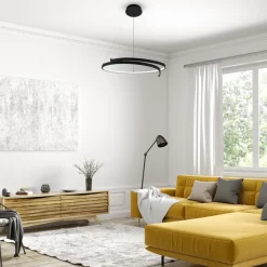 Milagro Lighting LED-hengelampe Lorenzo, metall, svart, 4.000 K| Pendellamper