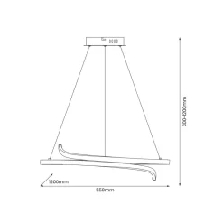 Milagro Lighting LED-hengelampe Lorenzo, metall, svart, 4.000 K| Pendellamper