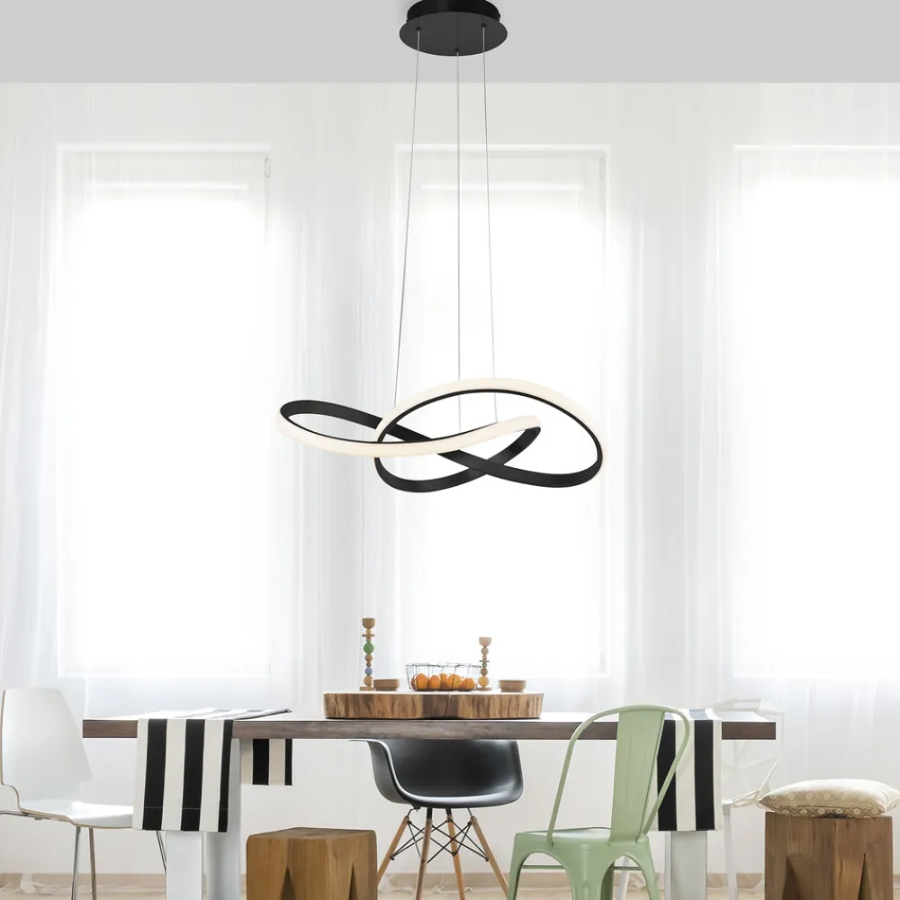 JUST LIGHT. GmbH LED-hengelampe Maria, 3-trinns dimbar, svart Online