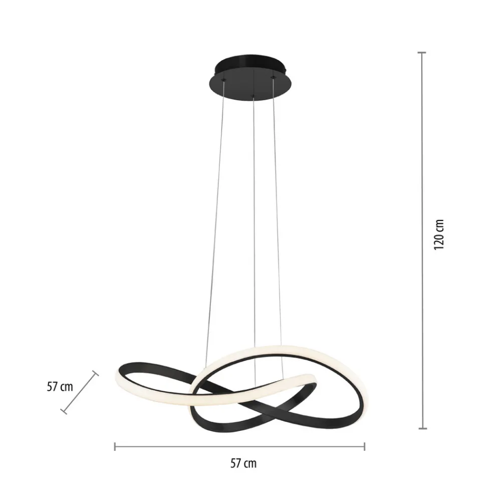 JUST LIGHT. GmbH LED-hengelampe Maria, 3-trinns dimbar, svart Online