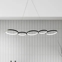 Milagro Lighting LED-hengelampe Olympia, metall, svart, 4.000 K New