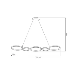 Milagro Lighting LED-hengelampe Olympia, metall, svart, 4.000 K New