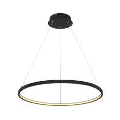 Globo LED-hengelampe Ralph, 1 lyskilde, svart, Ø 60 cm| Led-Innendørs