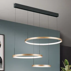 ORION LED-hengelampe Sphere, 3 lyskilder, svart/gull Best