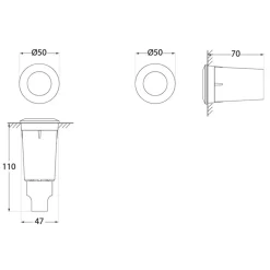 Fumagalli LED-innfellingslampe Aldo rund svart/klar 3 000 K Online
