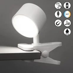 FH Lighting LED-klemmelampe Magnetics, hvit, dimbar, CCT New