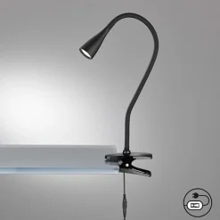 FH Lighting LED-klemmelampe Nox, svart