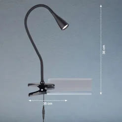 FH Lighting LED-klemmelampe Nox, svart