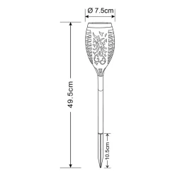 Globo LED-lampe med jordspyd 33536-3, fakkel, svart, sett med 3 stk| Dekorasjonsbelysning|Solcellelamper
