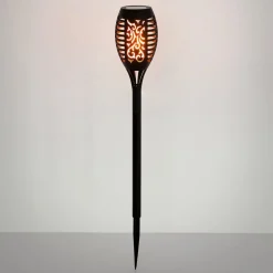 Globo LED-lampe med jordspyd 33536-3, fakkel, svart, sett med 3 stk| Dekorasjonsbelysning|Solcellelamper