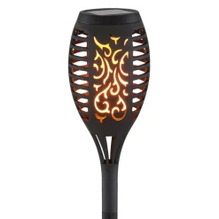 Globo LED-lampe med jordspyd 33536-3, fakkel, svart, sett med 3 stk| Dekorasjonsbelysning|Solcellelamper