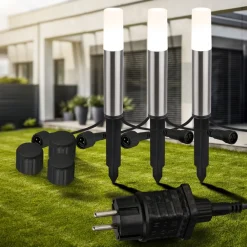 Briloner LED-lampe med jordspyd 3925032 12V 3x startpakke stål Ø 4 cm| Utespotter