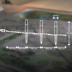 Briloner LED-lampe med jordspyd 3925032 12V 3x startpakke stål Ø 4 cm| Utespotter