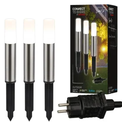 Briloner LED-lampe med jordspyd 3925032 12V 3x startpakke stål Ø 4 cm| Utespotter