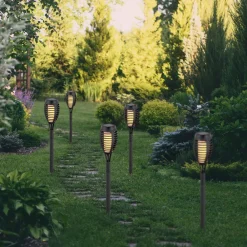 Näve LED-lampe med jordspyd FANILO, svart, 45 cm, sett med 5 stk. IP44 Outlet