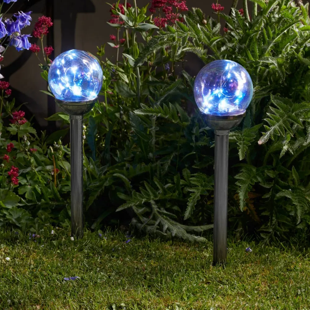 SMART GARDEN LED-lampe med jordspyd Firefly Opal, sett med 4, IP44| Solcellelamper