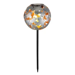 Globo LED-lampe med jordspyd 36748S, globus, sølv, metall| Solcellelamper