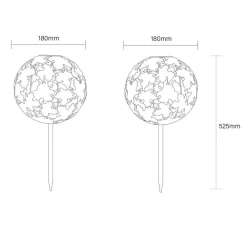 Globo LED-lampe med jordspyd 36748S, globus, sølv, metall| Solcellelamper