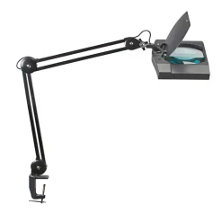 Maul LED-lupelampe vitrum, svart, klemme, metall| Teknisk Lys