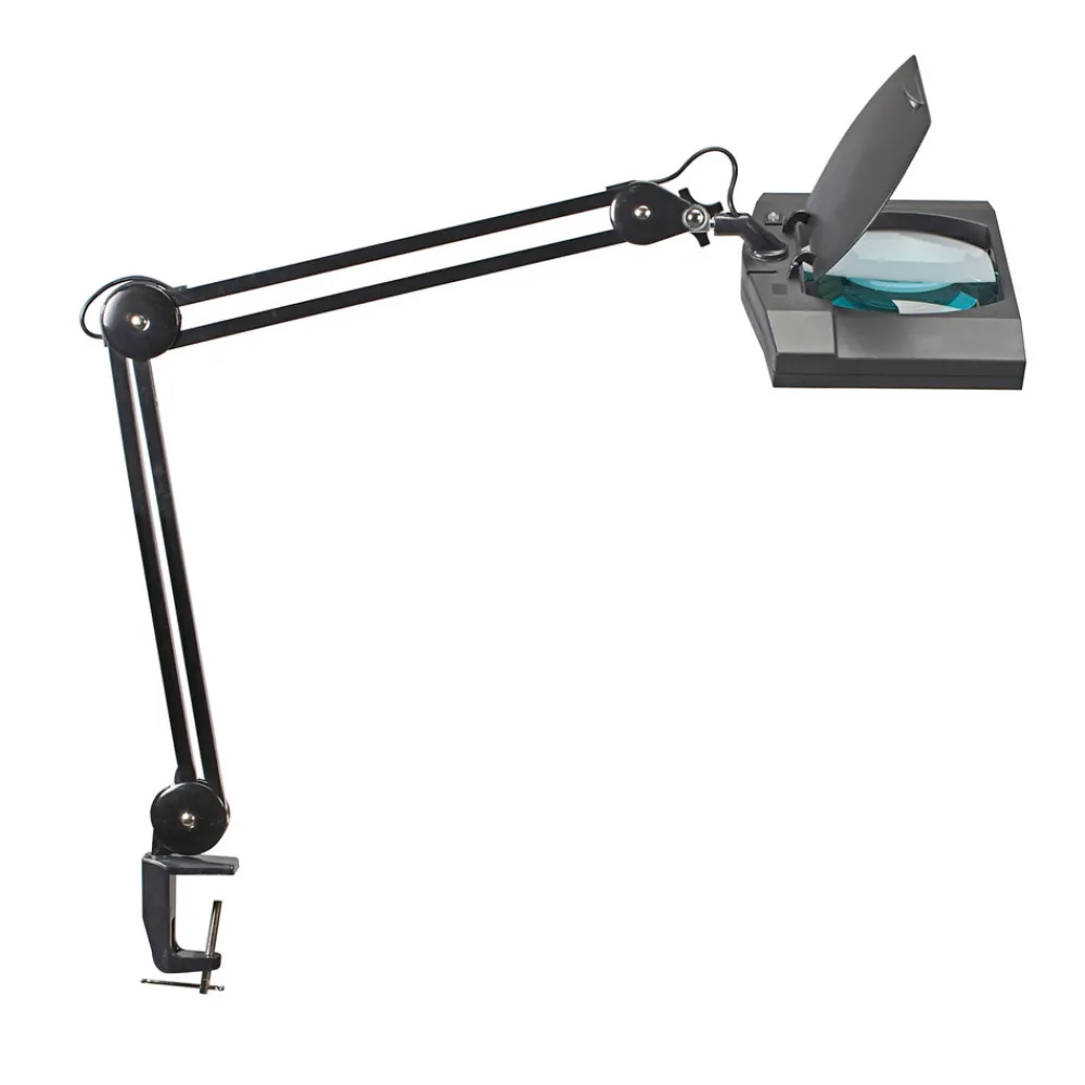 Maul LED-lupelampe vitrum, svart, klemme, metall| Teknisk Lys