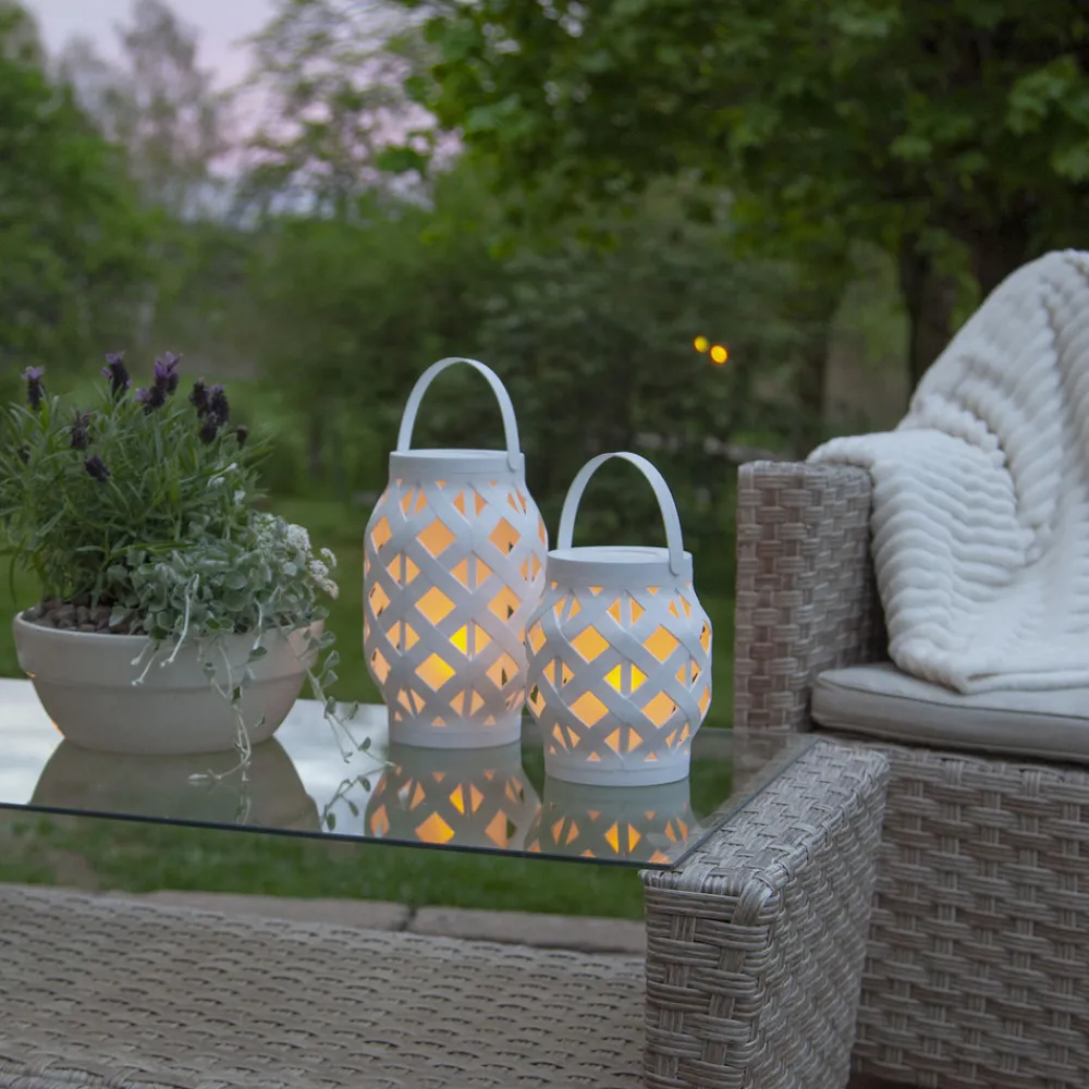 STAR TRADING LED-lykt Flame Lantern, hvit, høyde 23 cm Outlet