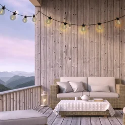 Näve LED-lyslenke CADENA, 2.500 K, svart, 10 lyskilder, 10 m| Dekorasjonsbelysning|Solcellelamper