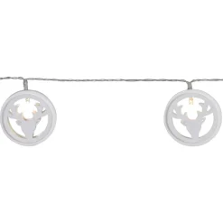STAR TRADING LED-lyslenke Woodworks med 10 hjortehoder| Dekorasjonsbelysning