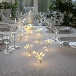 STAR TRADING LED-lyslenker Dew Drop Flower, sølv, 140 cm, batteri Online