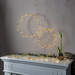 STAR TRADING LED-lyslenker Winny, gull, plast, 200 cm, batteri| Julebelysning|Dekorasjonsbelysning